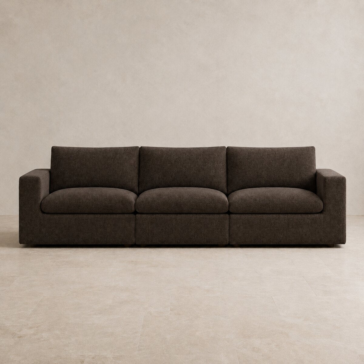 Nuvola Extended Modular Feather-Filled Sofa in Double Espresso — CK Living