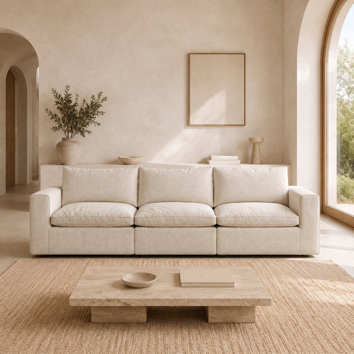 Nuvola Extended Modular Feather-Filled Sofa styled in a contemporary CK Living interior