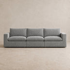 Nuvola Extended Modular Feather-Filled Sofa in Luxe Steel Grey — CK Living