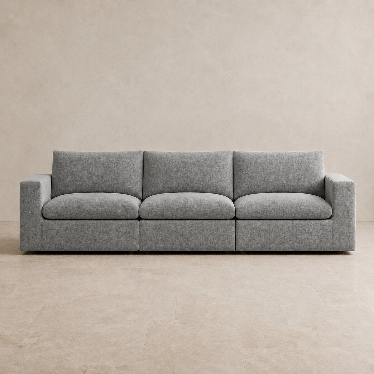 Nuvola Extended Modular Feather-Filled Sofa in Luxe Steel Grey — CK Living