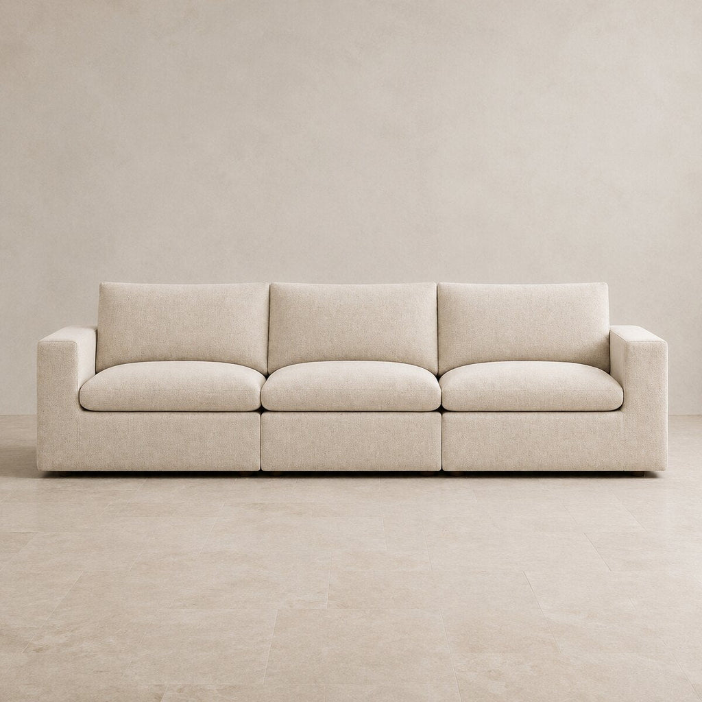 Nuvola Extended Modular Feather-Filled Sofa in Summer Beach — CK Living