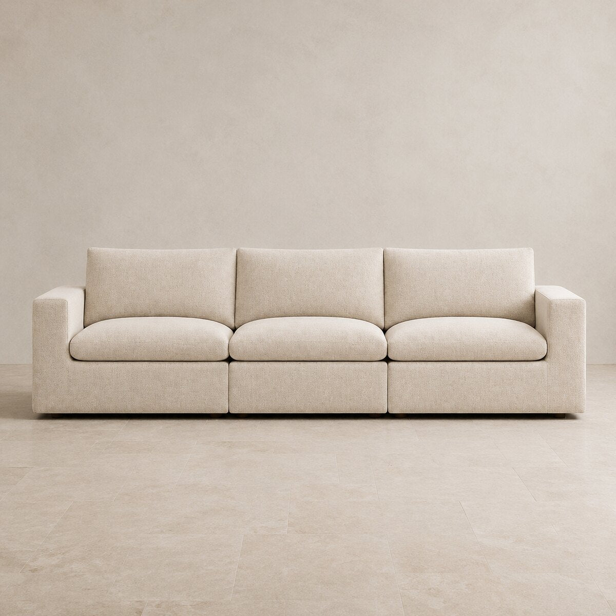 Nuvola Extended Modular Feather-Filled Sofa in Summer Beach — CK Living