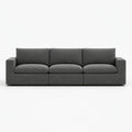 Nuvola Extended Modular Feather-Filled Sofa — Smoked Steel — clean studio