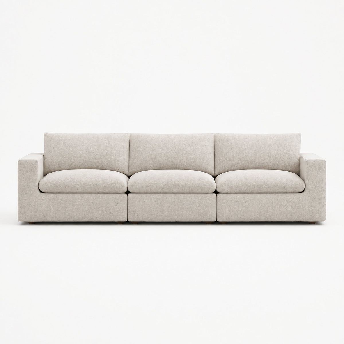 Nuvola Extended Modular Feather-Filled Sofa — Summer Beach — clean studio