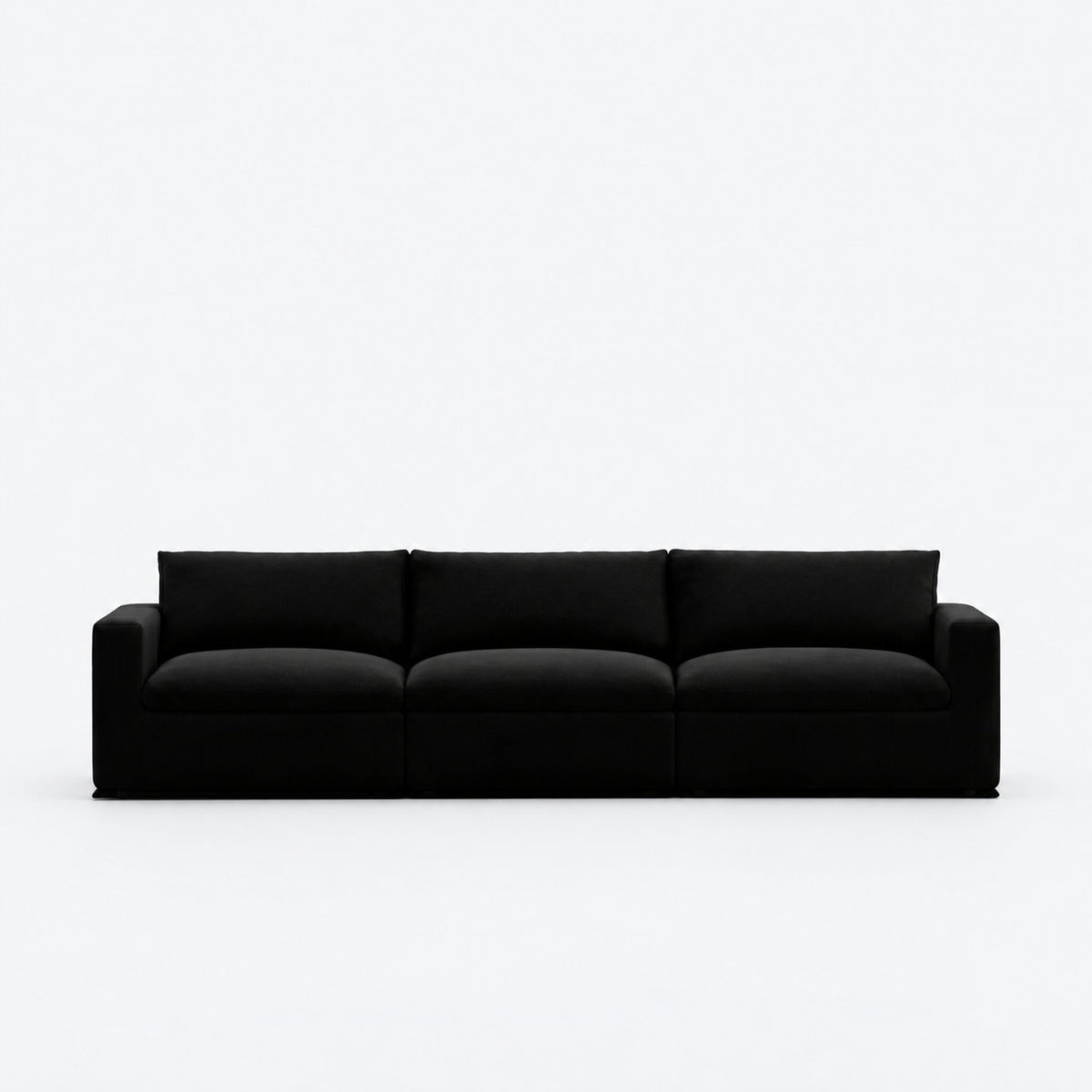 Nuvola Extended Modular Feather-Filled Sofa — Midnight Noir — clean studio