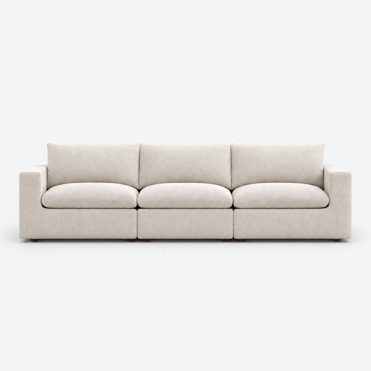 Nuvola Extended Modular Feather-Filled Sofa — Vanilla Cream — clean studio