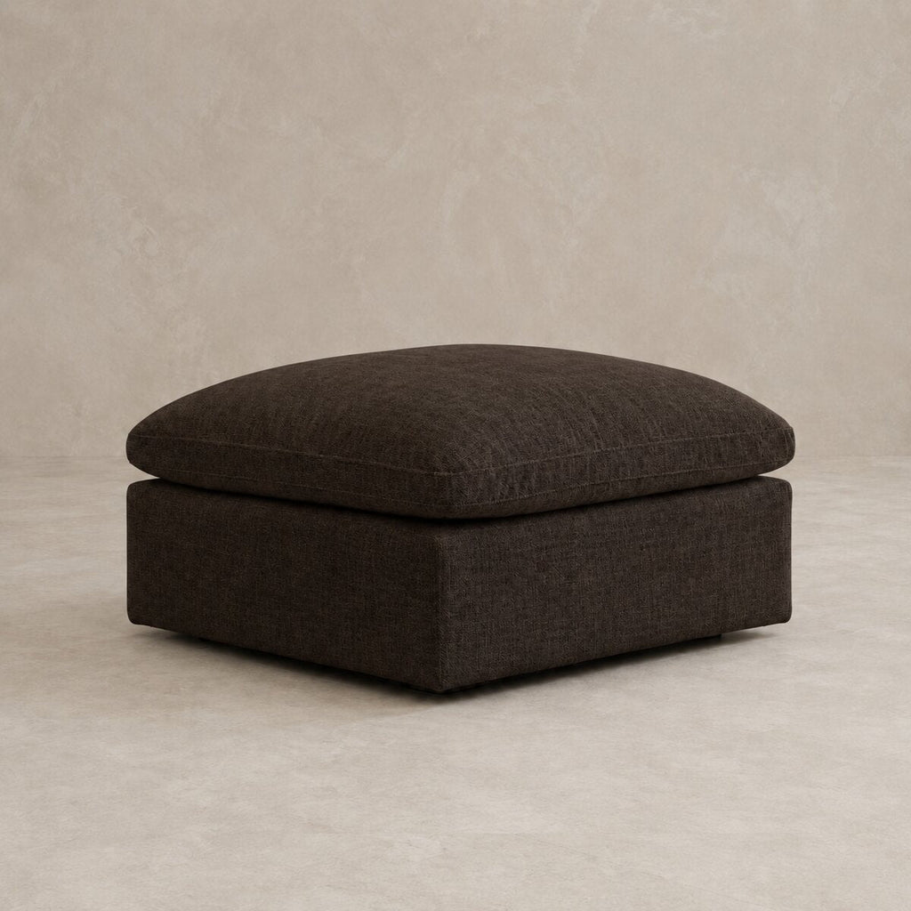 Nuvola Feather-Filled Matching Footstool in Double Espresso — CK Living