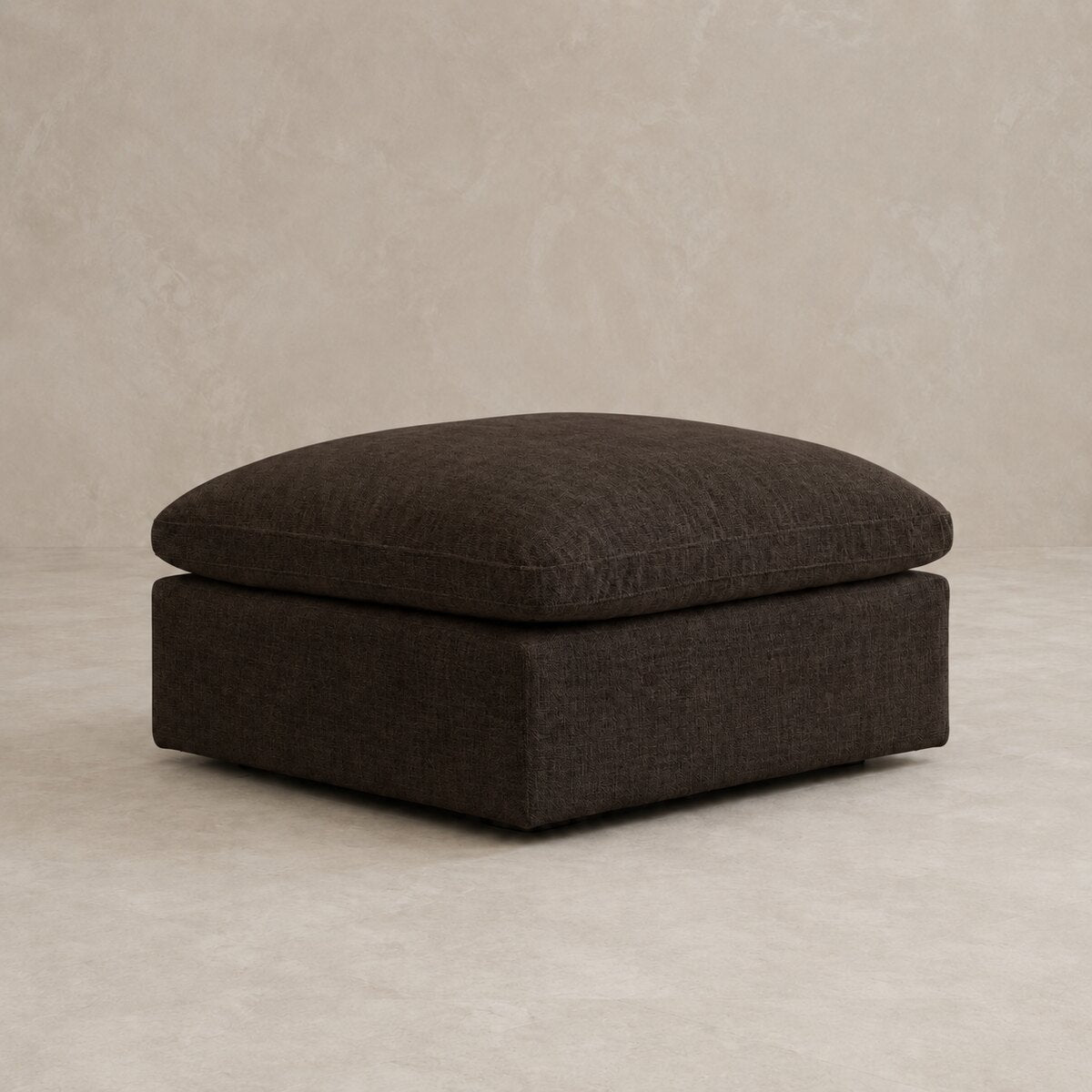 Nuvola Feather-Filled Matching Footstool in Double Espresso — CK Living