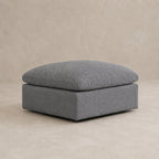 Nuvola Feather-Filled Matching Footstool in Luxe Steel Grey — CK Living