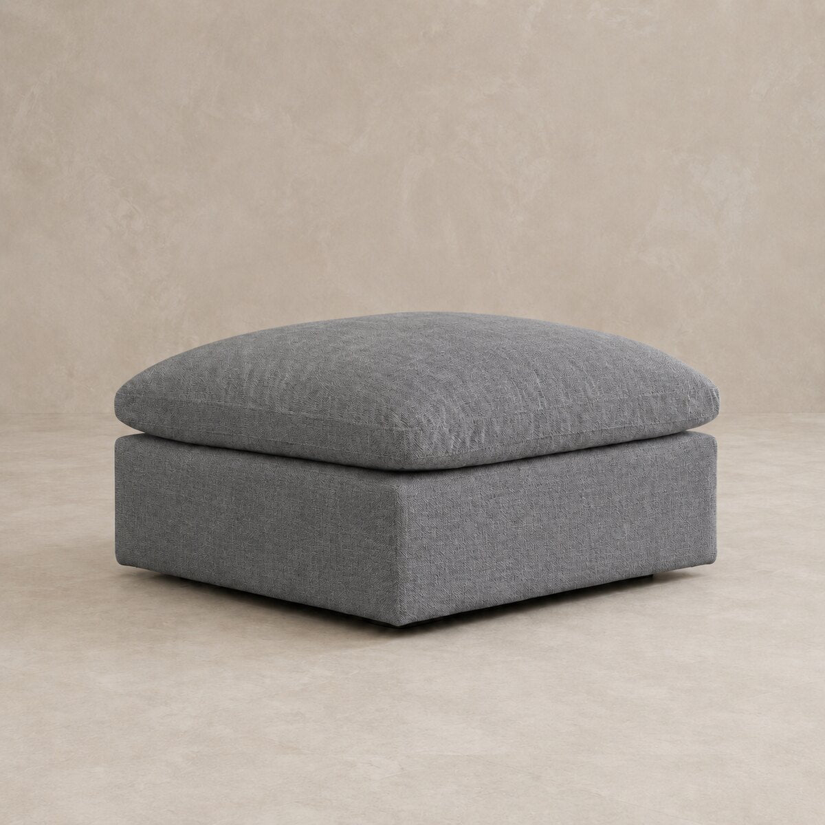 Nuvola Feather-Filled Matching Footstool in Luxe Steel Grey — CK Living