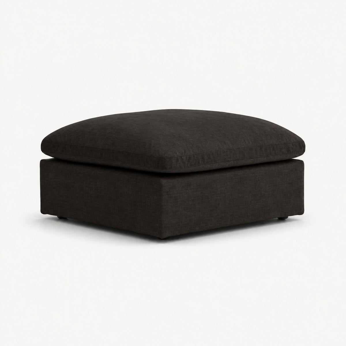 Nuvola Feather-Filled Matching Footstool — Double Espresso — clean studio