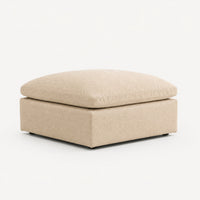 Nuvola Feather-Filled Matching Footstool — Summer Beach — clean studio