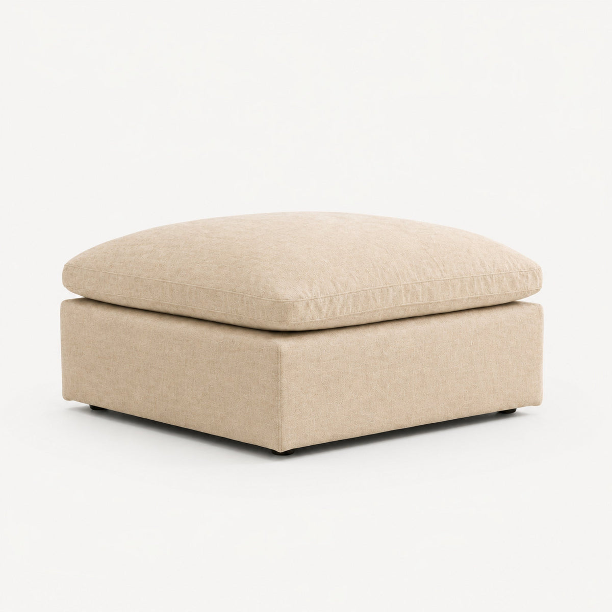 Nuvola Feather-Filled Matching Footstool — Summer Beach — clean studio