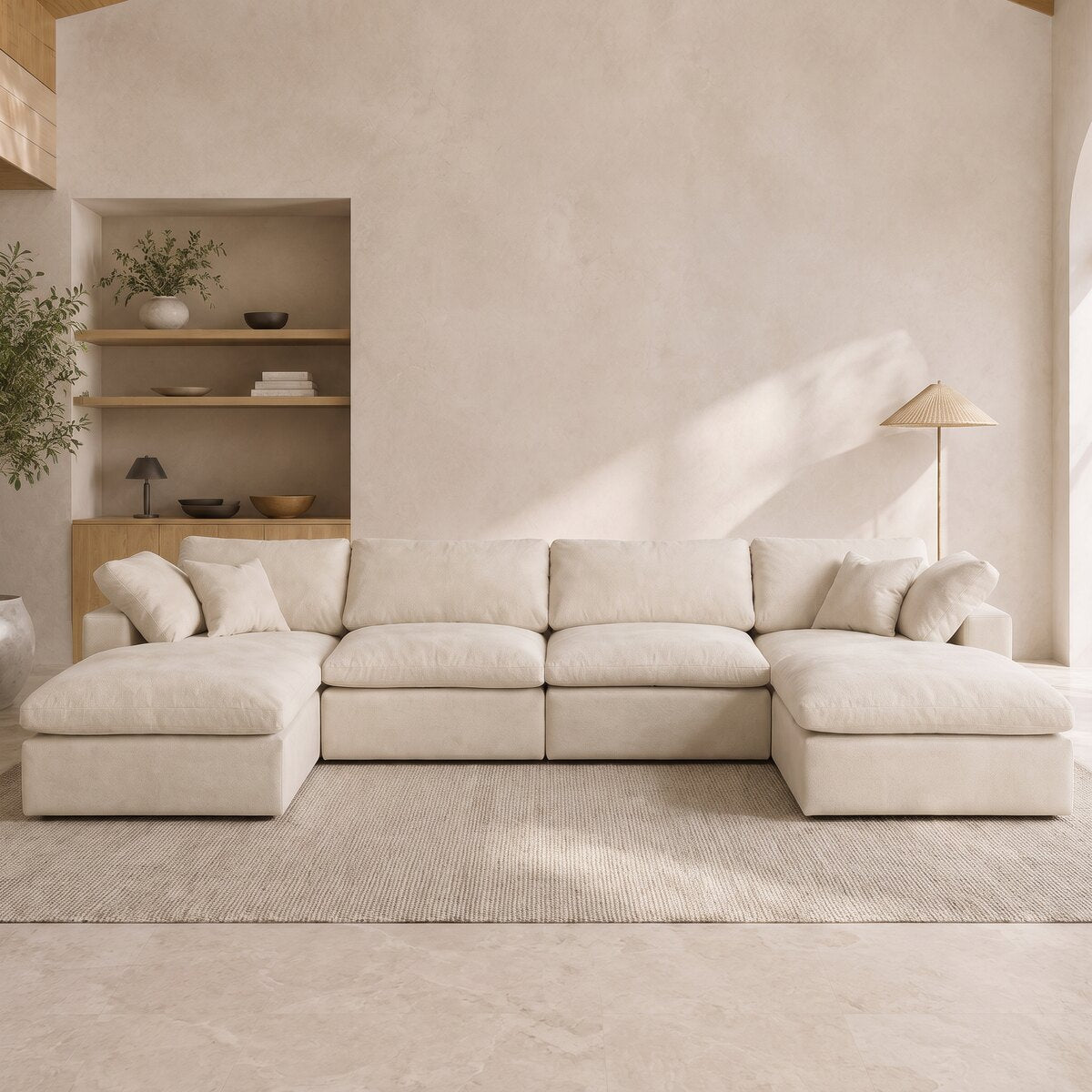 Nuvola Feather-Filled U-Shape Sectional Sofa styled in a contemporary CK Living interior