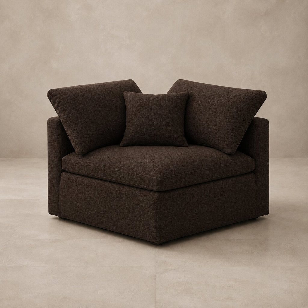 Nuvola Modular Corner Seat in Double Espresso — CK Living