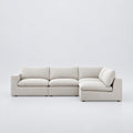 Nuvola Feather-Filled Open Corner Sofa in Vanilla Cream — clean studio front view