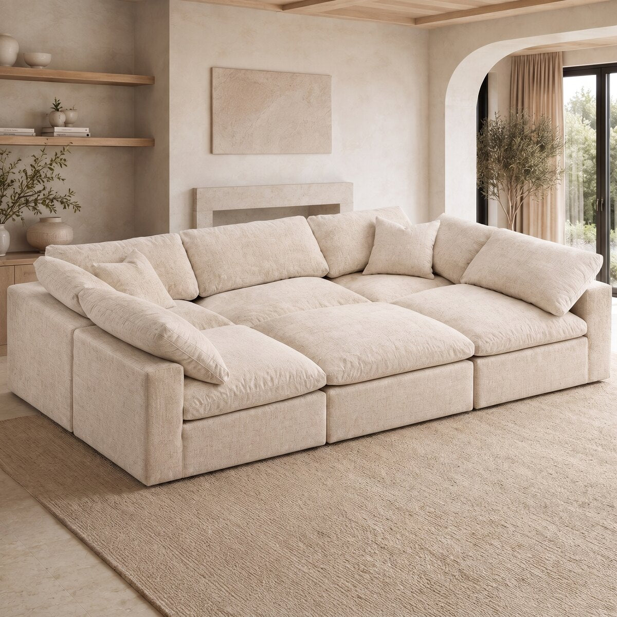 Nuvola Pit-Sectional Feather Cinema Sofa styled in a contemporary CK Living interior
