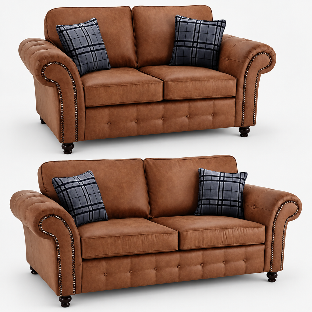 Oakley 3 + 2 Sofa Set - existing brown option - clean studio