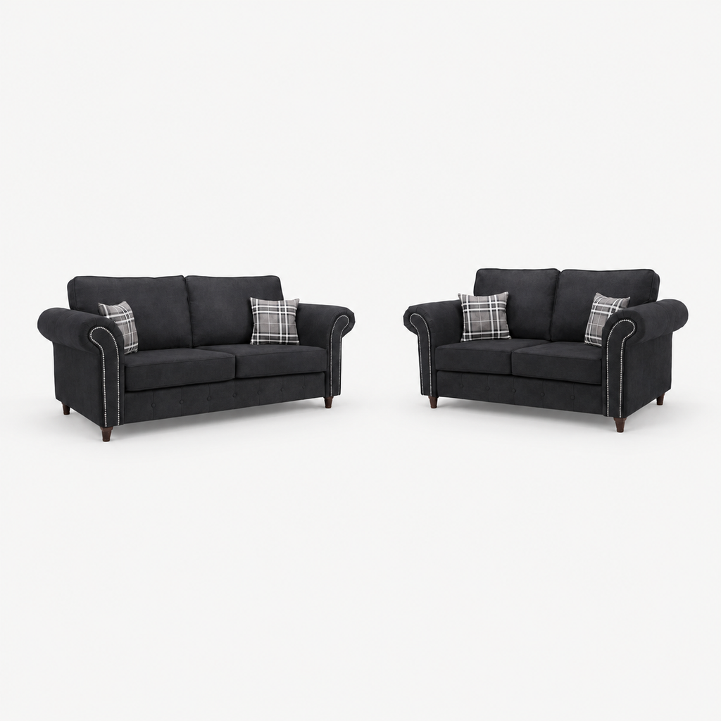 Oakley 3 + 2 Sofa Set - Midnight Noir - clean studio