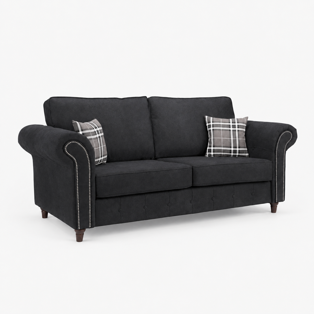 Oakley 3 Seater Sofa - Midnight Noir - clean studio
