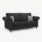 Oakley 3 Seater Sofa - Midnight Noir - clean studio