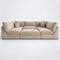 Orion U-Shape Cinema Sofa + Footstool Bundle - Champagne Mink - clean studio