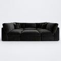 Orion U-Shape Cinema Sofa + Footstool Bundle - Midnight Noir - clean studio