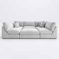 Orion U-Shape Cinema Sofa + Footstool Bundle - Silver - clean studio