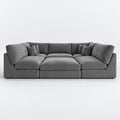 Orion U-Shape Cinema Sofa + Footstool Bundle - Smoked Steel - clean studio