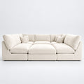 Orion U-Shape Cinema Sofa + Footstool Bundle - Vanilla Cream - clean studio
