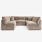 Orion U-Shape Cinema Sofa - Champagne Mink - clean studio