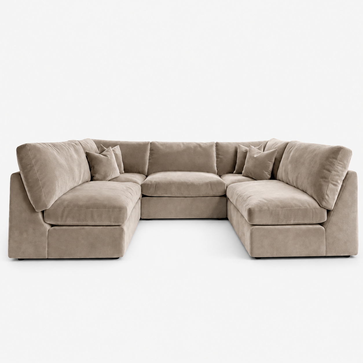 Orion U-Shape Cinema Sofa - Champagne Mink - clean studio