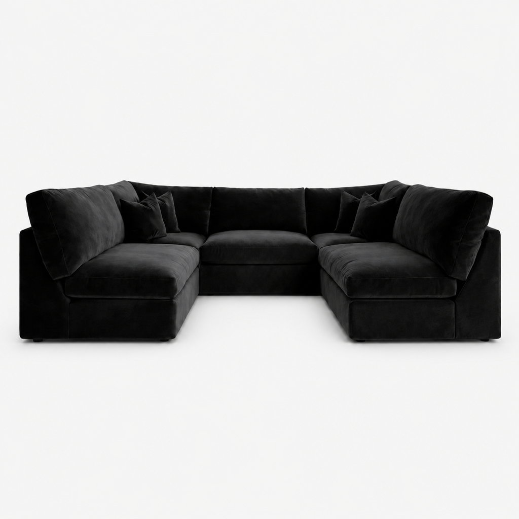 Orion U-Shape Cinema Sofa - Midnight Noir - clean studio