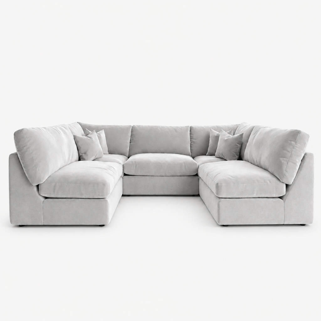 Orion U-Shape Cinema Sofa - Silver - clean studio