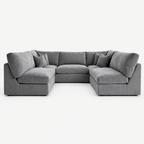Orion U-Shape Cinema Sofa - Smoked Steel - clean studio