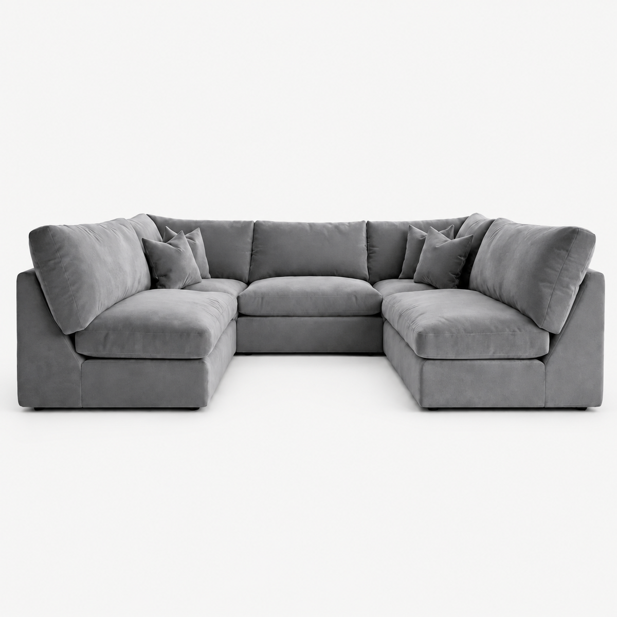 Orion U-Shape Cinema Sofa - Smoked Steel - clean studio