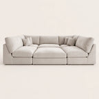 Orion U-Shape Cinema Sofa + Footstool Bundle - Silver