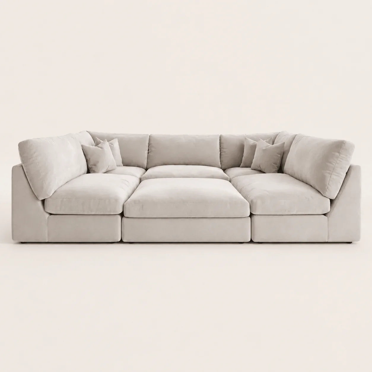 Orion U-Shape Cinema Sofa + Footstool Bundle - Silver