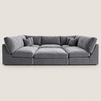 Orion U-Shape Cinema Sofa + Footstool Bundle - Smoked Steel