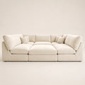 Orion U-Shape Cinema Sofa + Footstool Bundle - Vanilla Cream