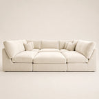 Orion U-Shape Cinema Sofa + Footstool Bundle - Vanilla Cream