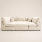 Luxury cream modular sofa with plush cushions, ideal for modern living rooms