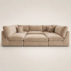 Orion U-Shape Cinema Sofa + Footstool Bundle - Champagne Mink