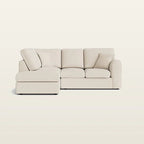 Cream sectional sofa with chaise lounge, luxury modern living room furniture