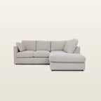 Luxury beige sectional sofa with chaise lounge, modern design for living room comfort