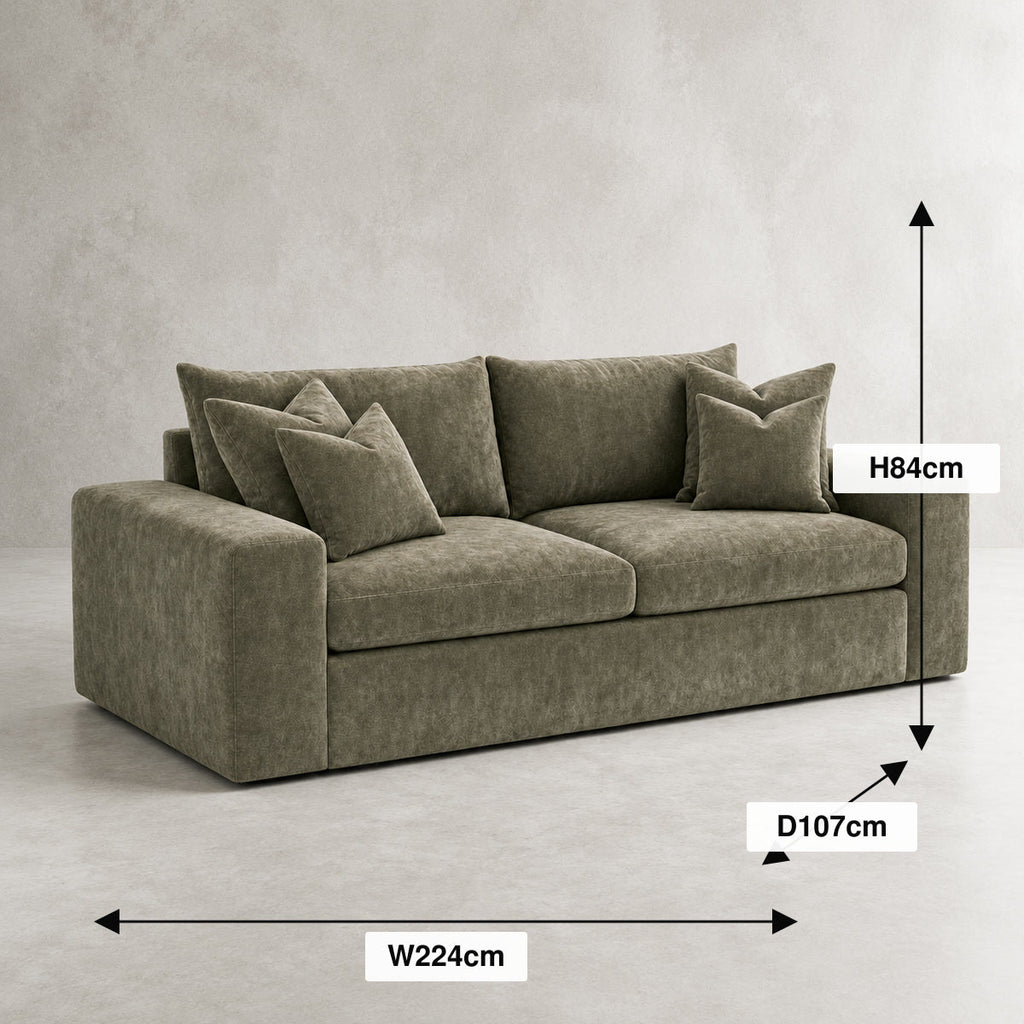 Pendle 2 Seater Sofa dimensions guide