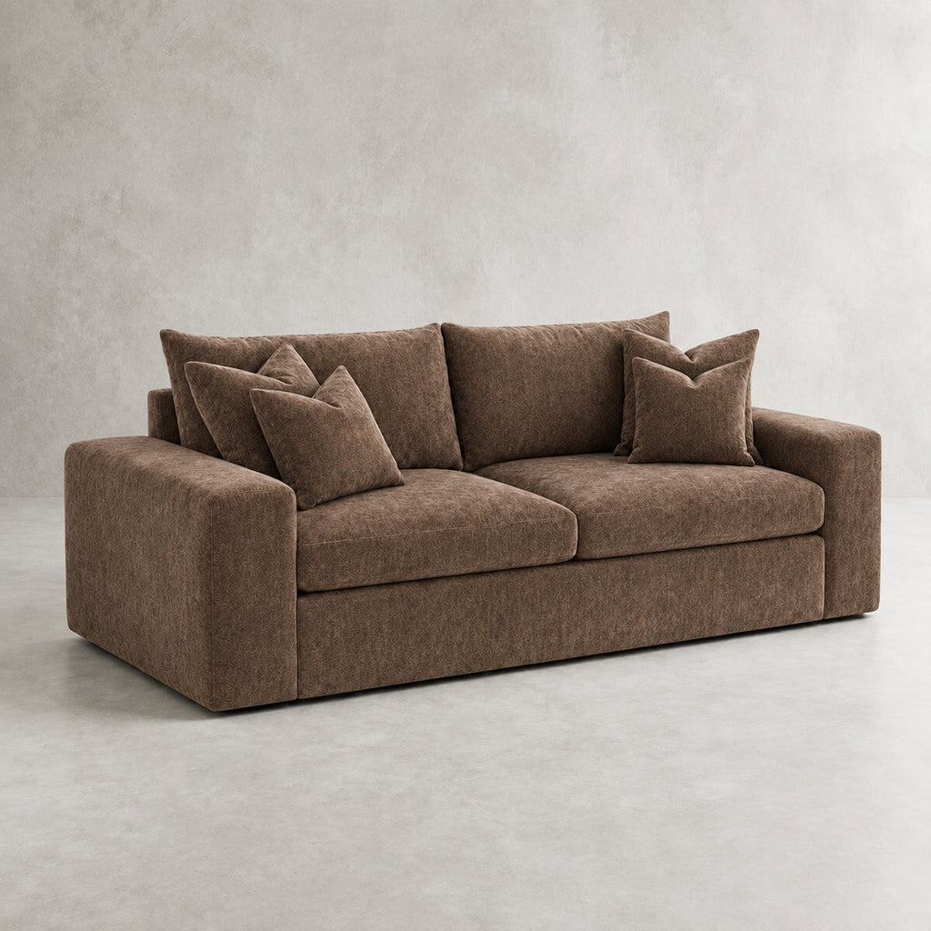 Pendle 2 Seater Sofa in Luxe Chenille Coffee - clean catalogue view