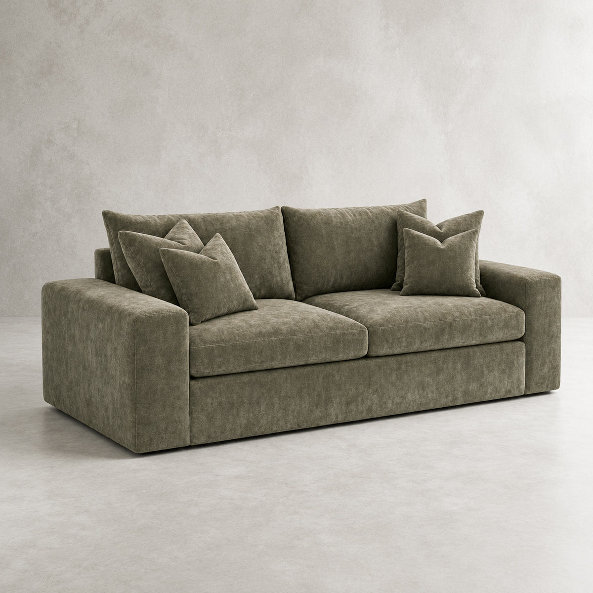 Pendle 2 Seater Sofa in Luxe Chenille Matcha Green - clean catalogue view