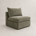 Pendle Armless Module in Luxe Chenille Matcha Green - clean catalogue view