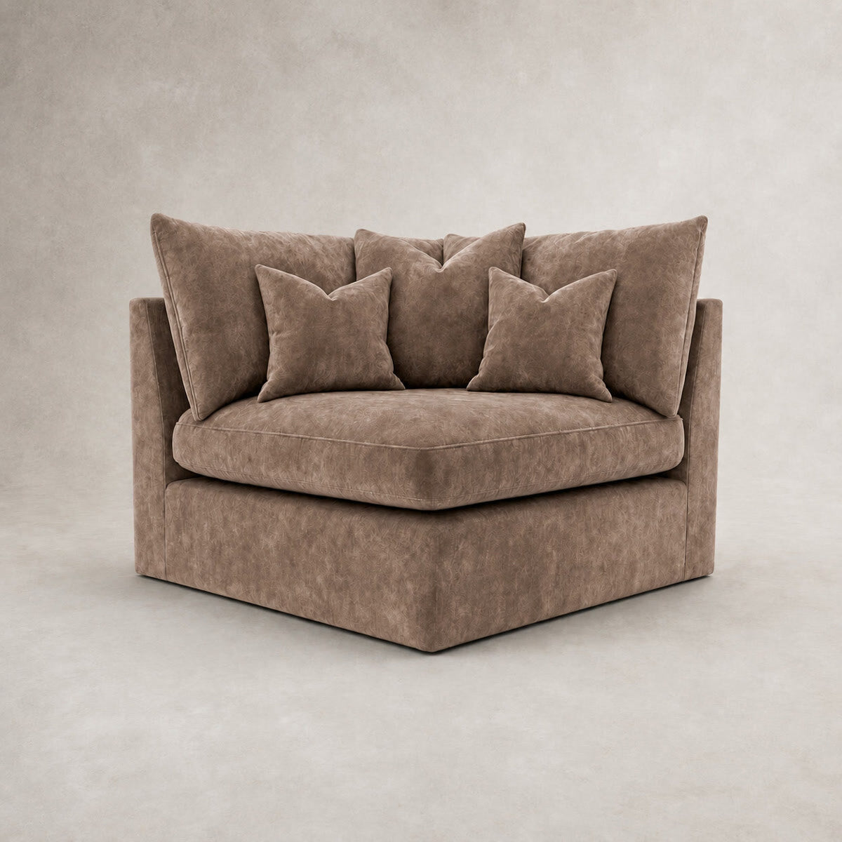 Pendle Corner Module in Luxe Chenille Coffee - clean catalogue view